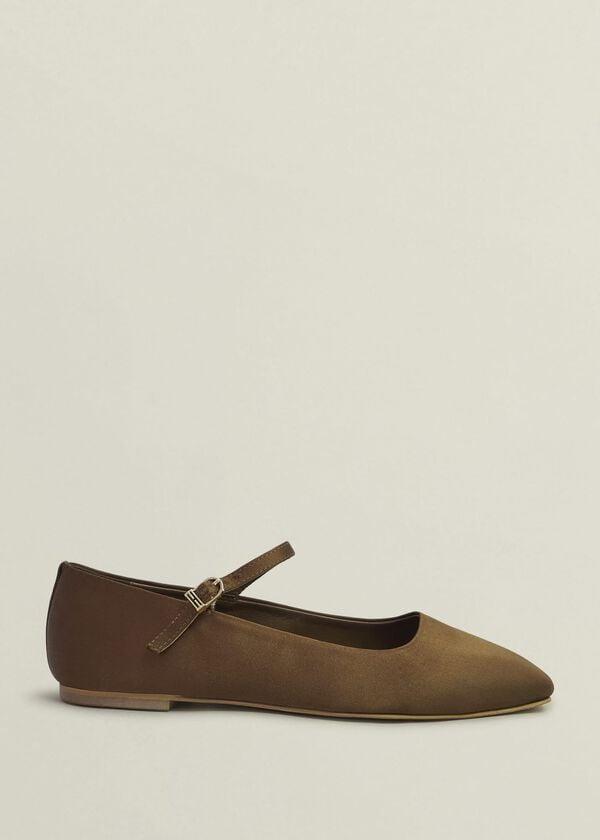 hobbs Chrissy Satin Mary Janes Medlar Brown