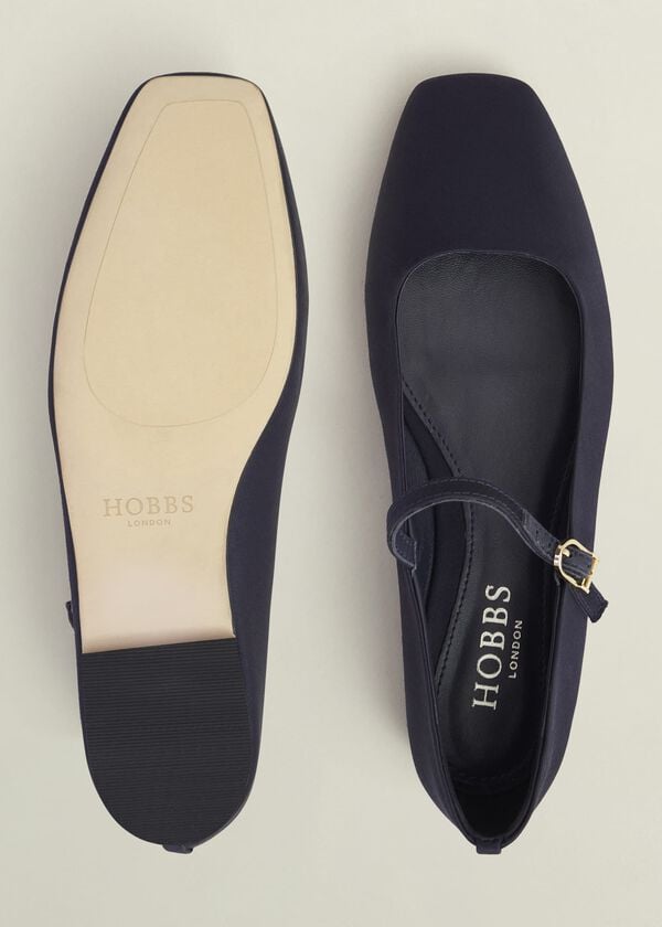 Hobbs Chrissy Satin Mary Janes Midnight Navy