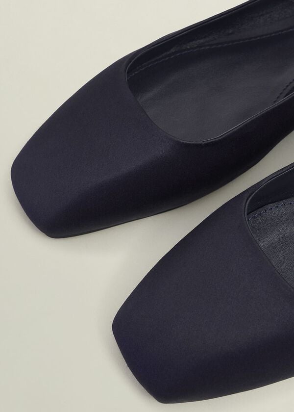 Hobbs Chrissy Satin Mary Janes Midnight Navy