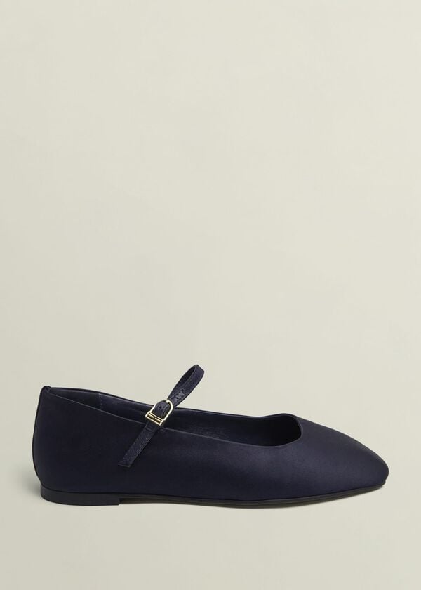 hobbs Chrissy Satin Mary Janes Midnight Navy