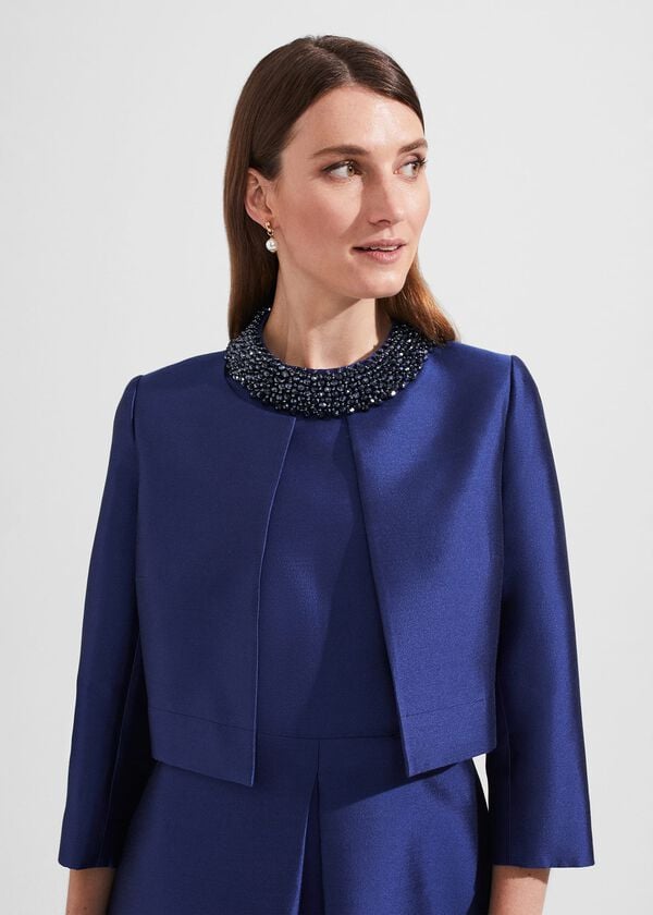 Hobbs Christie Silk Wool Jacket Royal Blue