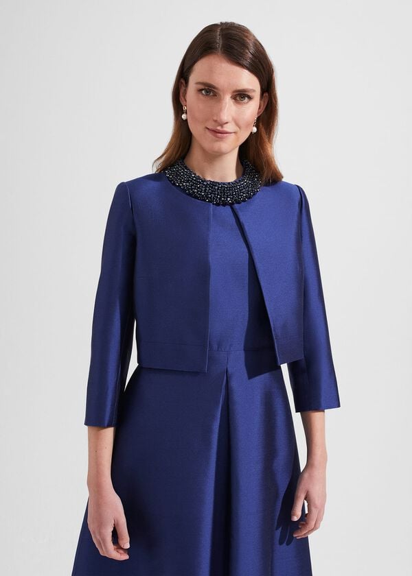 hobbs Christie Silk Wool Jacket Royal Blue