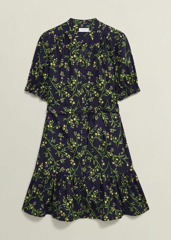 Hobbs Christina Cotton Dress Navy Multi