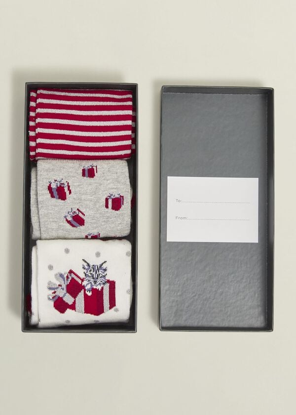 Hobbs Christmas Cat Sock Set Multi