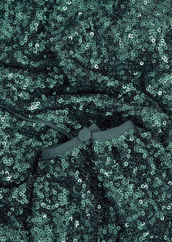 Hobbs Cianna Sequin Dress Evergreen