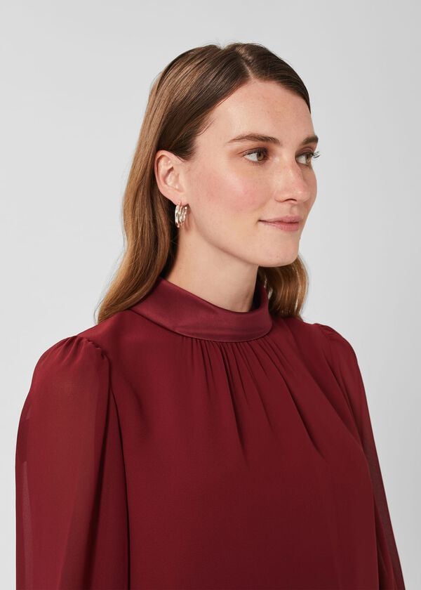 Hobbs Ciara A Line Dress Deep Red