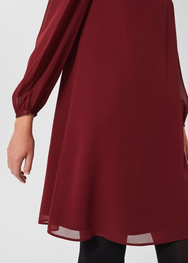 Hobbs Ciara A Line Dress Deep Red