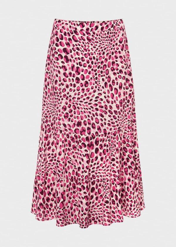 Hobbs Cici Skirt Ecru Raspberry