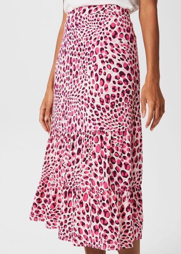 Hobbs Cici Skirt Ecru Raspberry