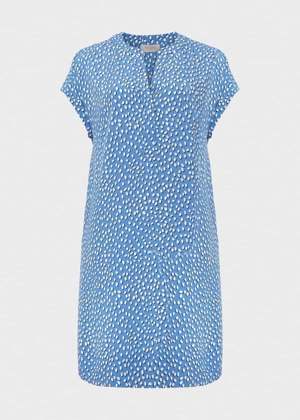 Hobbs Cindy A Line Dress Azure Blu Ivry