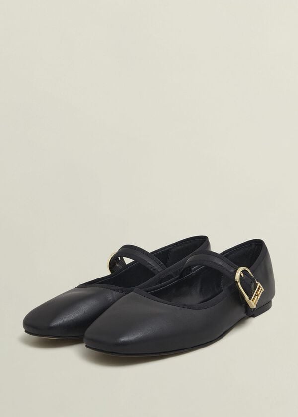 Hobbs Clara Leather Mary Janes Black