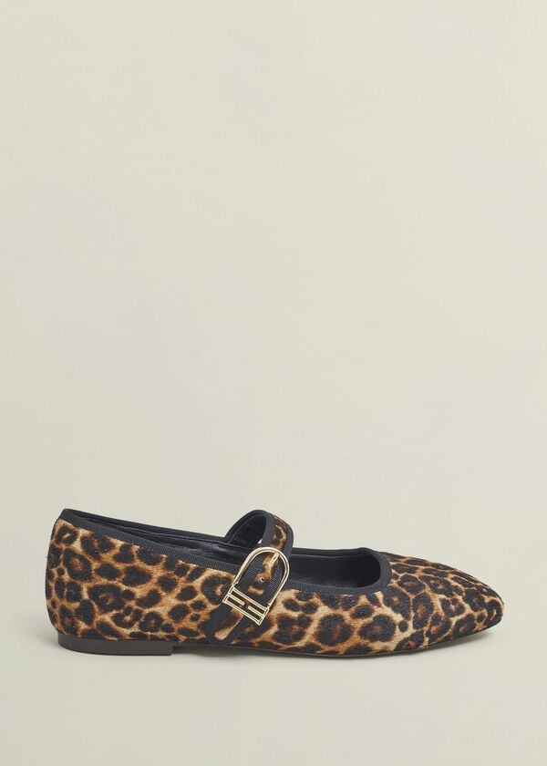 hobbs Clara Leopard Mary Janes Leopard Print