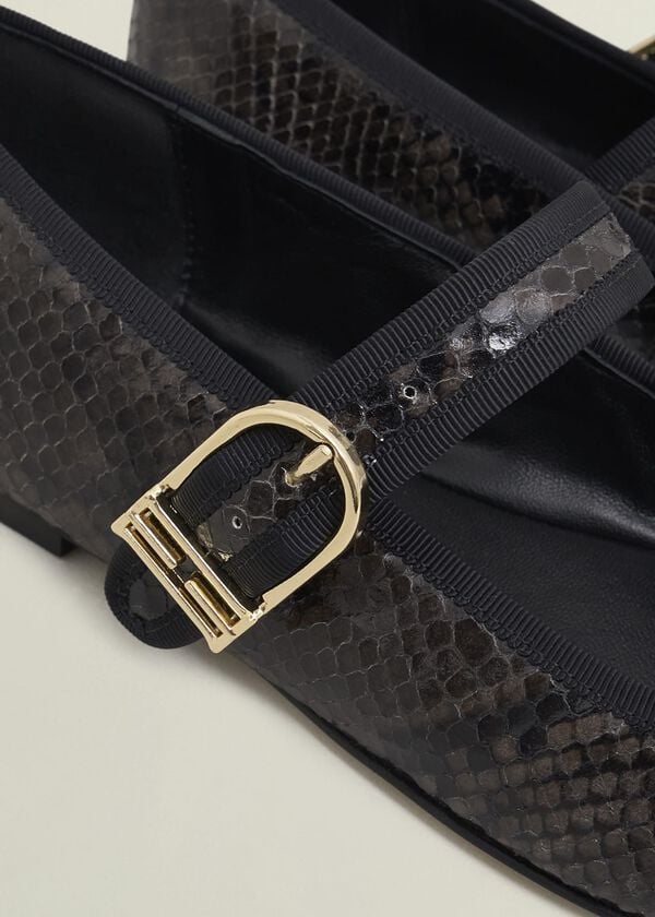 Hobbs Clara Snake Mary Janes Snake Print