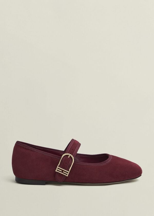 hobbs Clara Suede Mary Janes Beryl Red