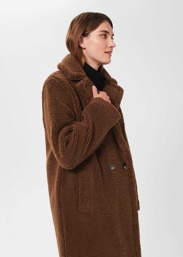Hobbs Clare Teddy Coat Vicuna