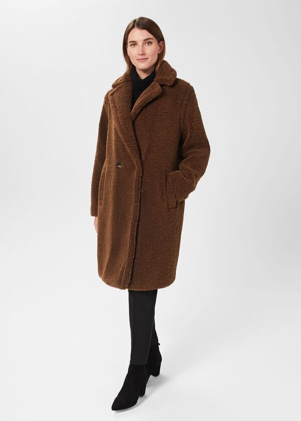 hobbs Clare Teddy Coat Vicuna