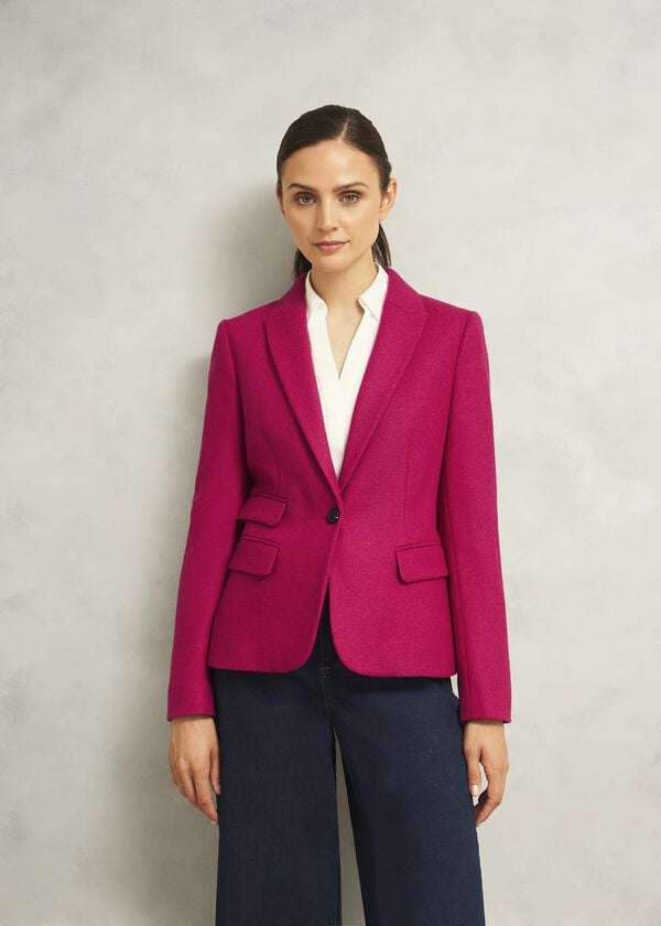 hobbs Clare Wool Jacket Bright Pink
