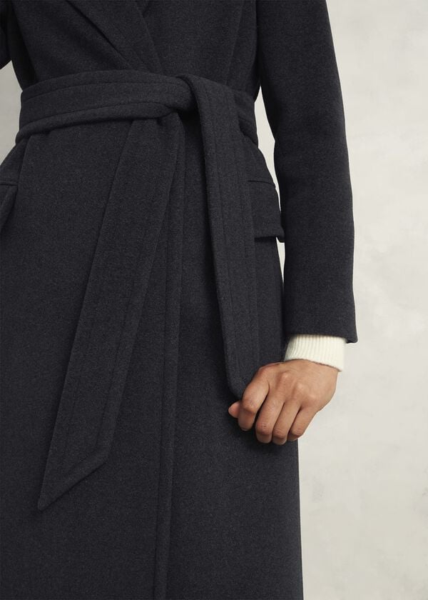 Hobbs Clarendon Wool Blend Coat Charcoal