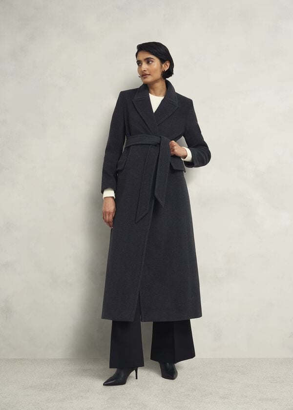 hobbs Clarendon Wool Blend Coat Charcoal