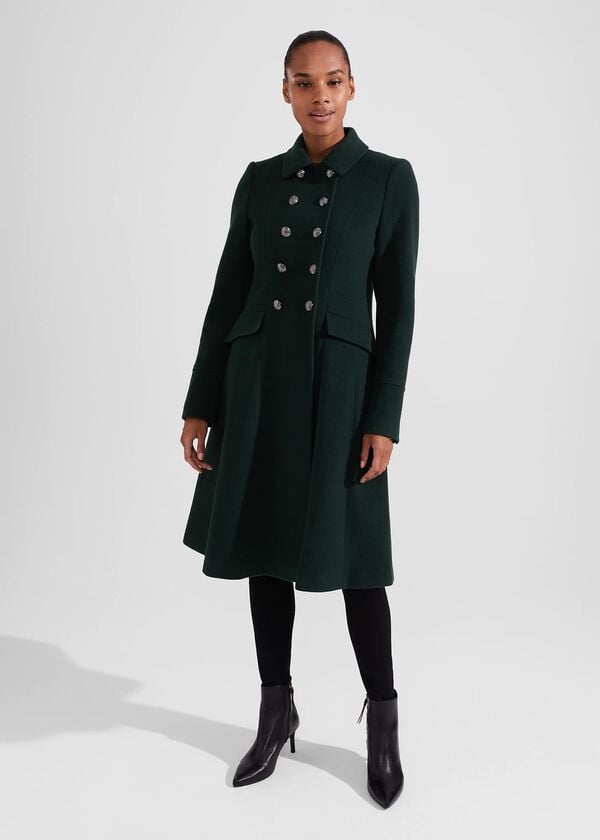 Hobbs Clarisse Wool Blend Coat Green