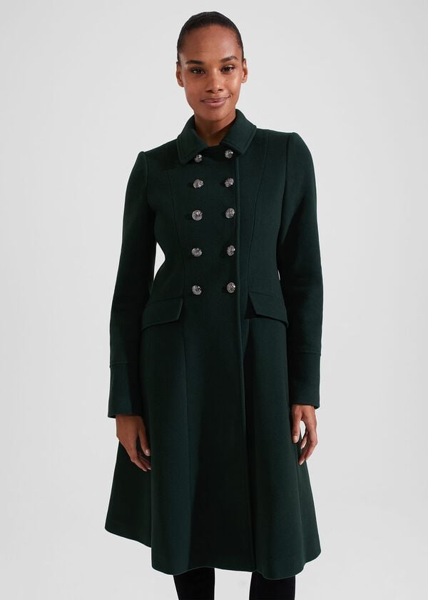 Hobbs Clarisse Wool Blend Coat Green
