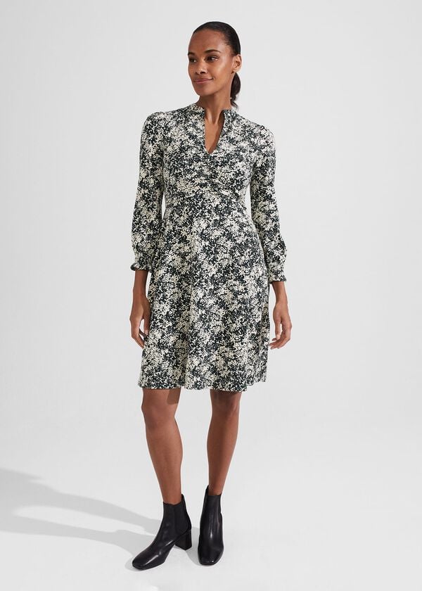 Hobbs Clemence Dress Green Cream