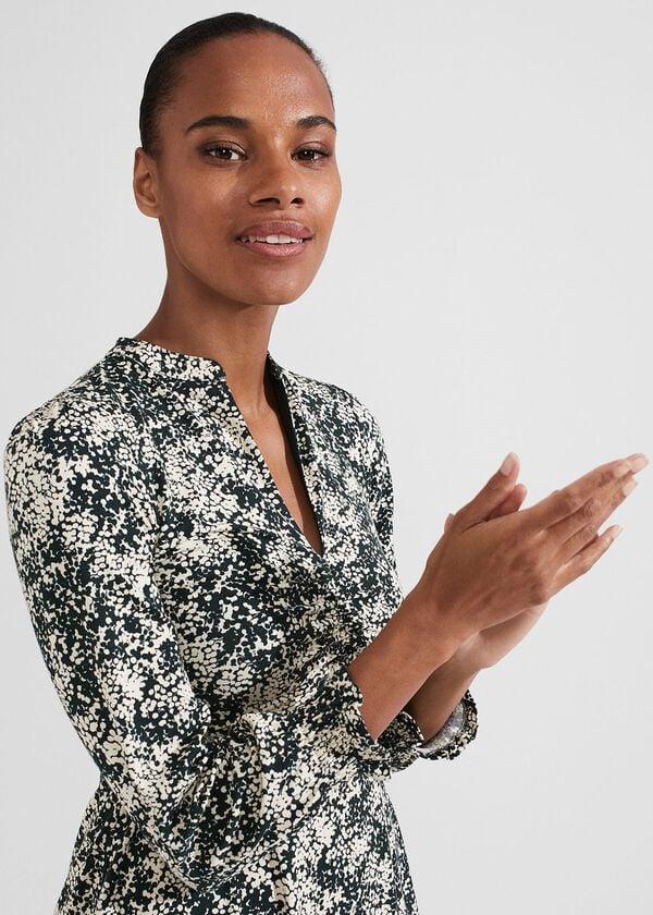 Hobbs Clemence Dress Green Cream