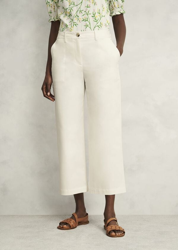 Hobbs Clemmie Cotton Trousers Milky White