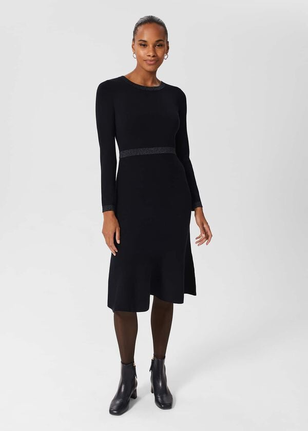 hobbs Cleo Knitted Dress Navy
