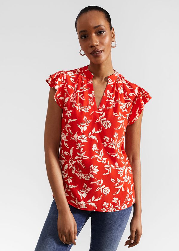 hobbs Cleo Top Red Buttercream