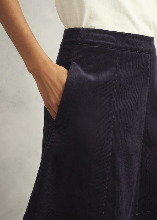 Hobbs Clifton Cord Skirt Navy