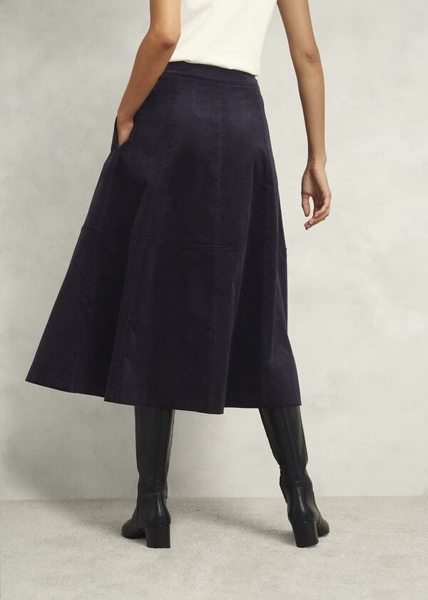 Hobbs Clifton Cord Skirt Navy