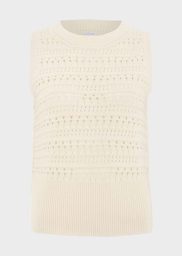 Hobbs Colemere Cotton Knitted Vest Buttercream
