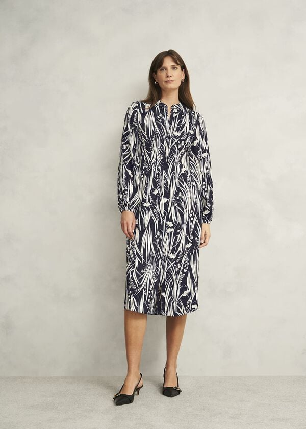 hobbs Colette Dress Navy Ivory