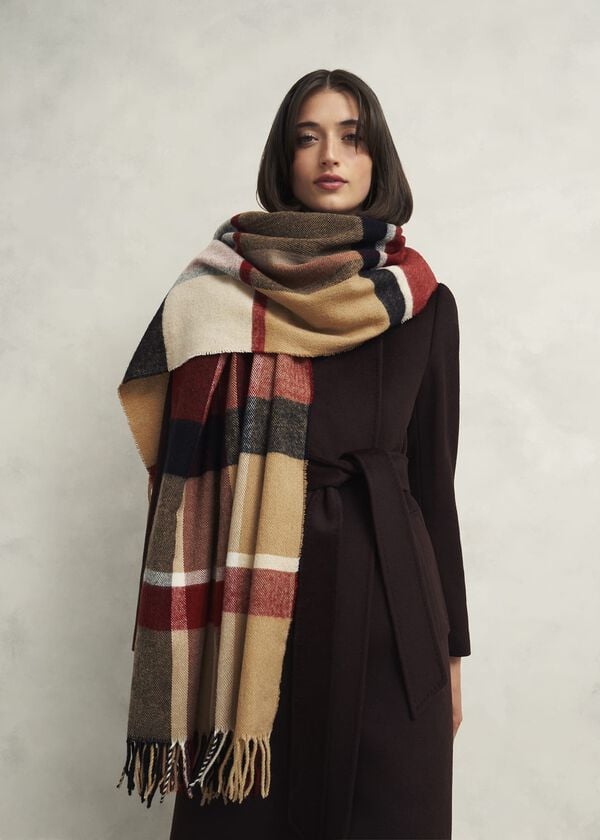 Hobbs Connie Blanket Scarf Red Multi