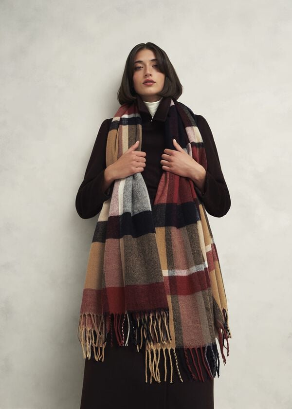 Hobbs Connie Blanket Scarf Red Multi