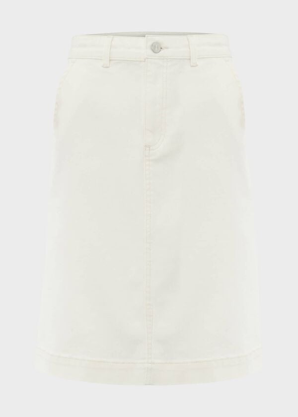 Hobbs Connie Denim Skirt Milky White