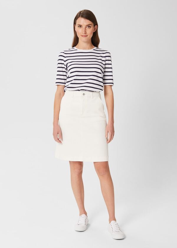 hobbs Connie Denim Skirt Milky White