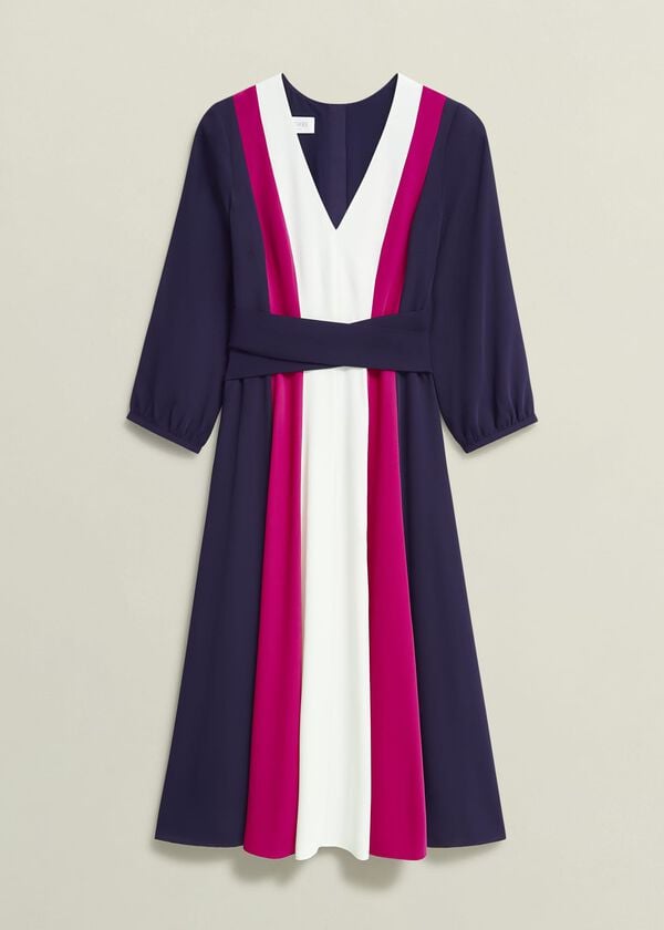 Hobbs Cora Colour Block Dress Multi