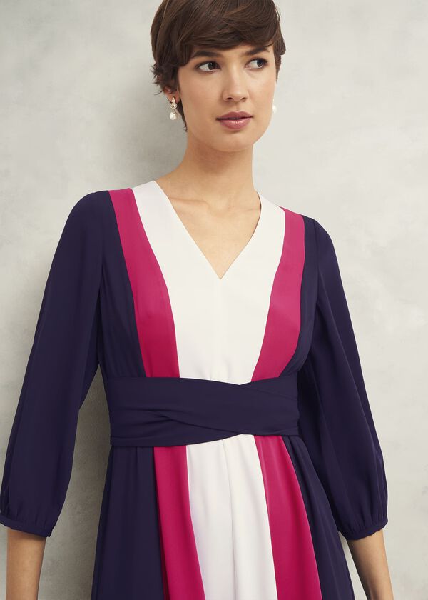 Hobbs Cora Colour Block Dress Multi
