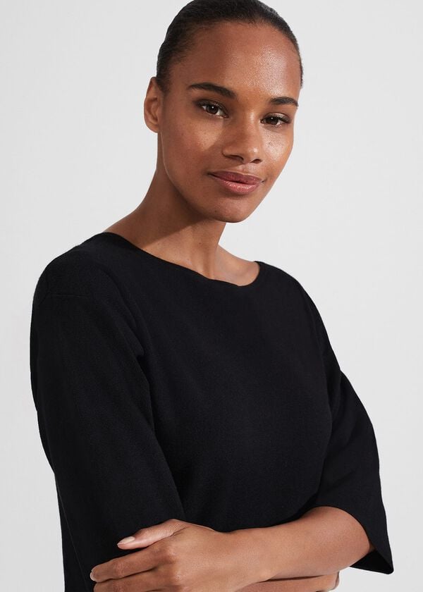 Hobbs Cora Knitted Top Black