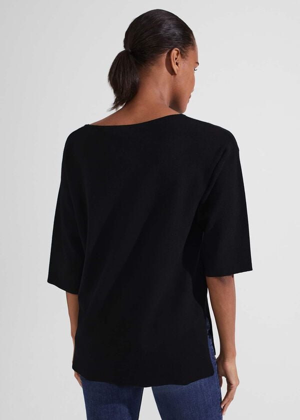 Hobbs Cora Knitted Top Black