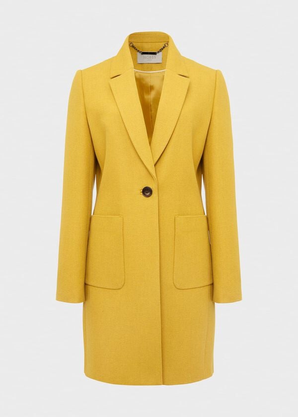 Hobbs Corina Coat With Wool Oil Yellow