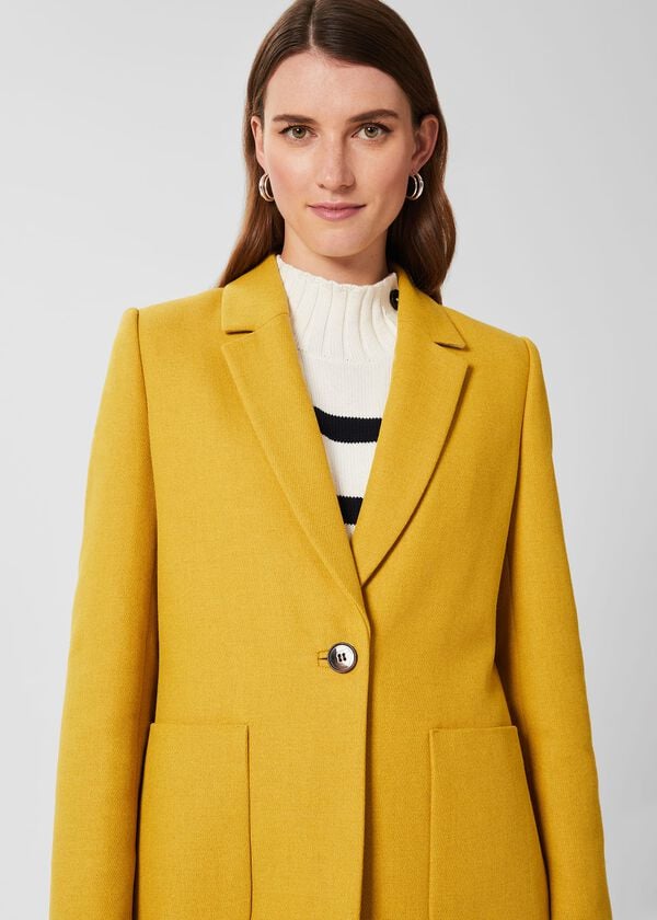 Hobbs Corina Coat With Wool Oil Yellow