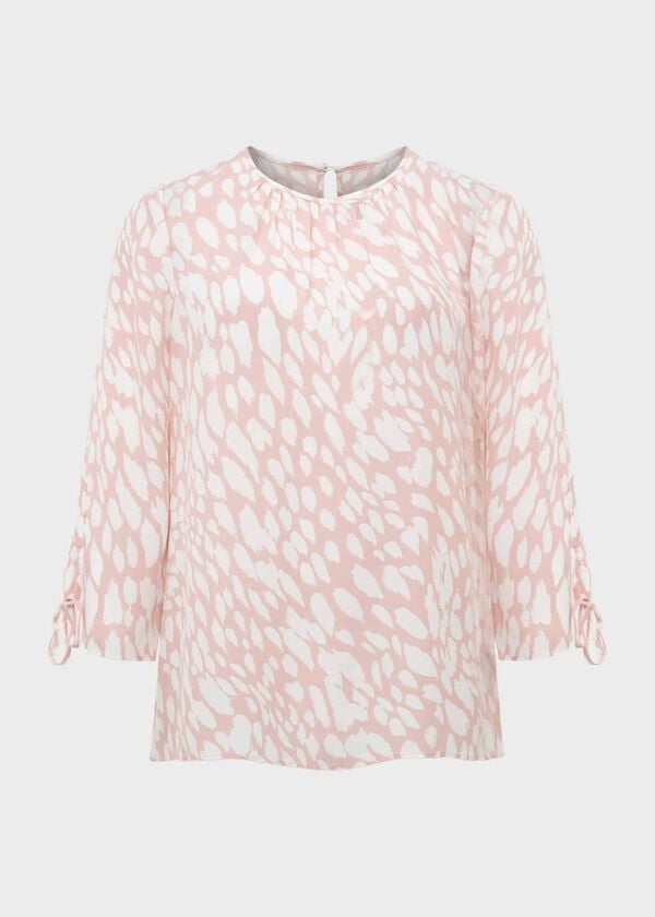 Hobbs Cosette Blouse Pink Ivory