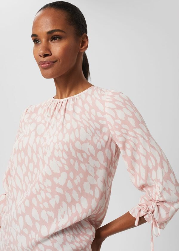 Hobbs Cosette Blouse Pink Ivory