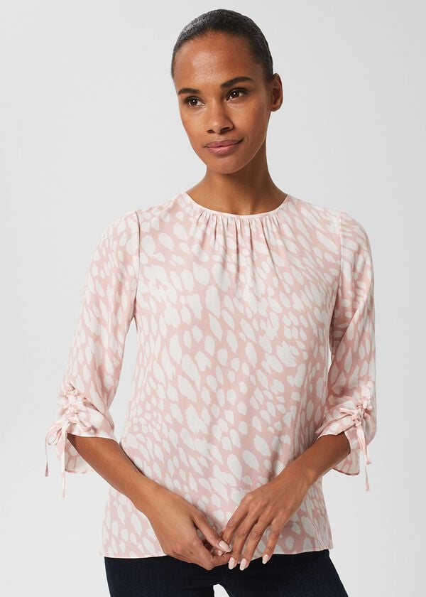 hobbs Cosette Blouse Pink Ivory