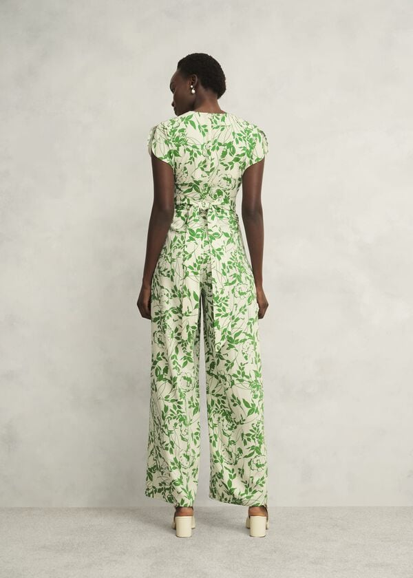 Hobbs Cressida Jumpsuit Cream Green