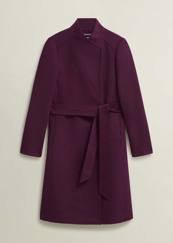Hobbs Cristie Wool Coat Warm Plum