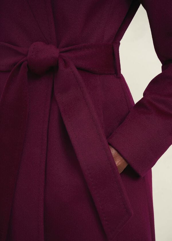 Hobbs Cristie Wool Coat Warm Plum